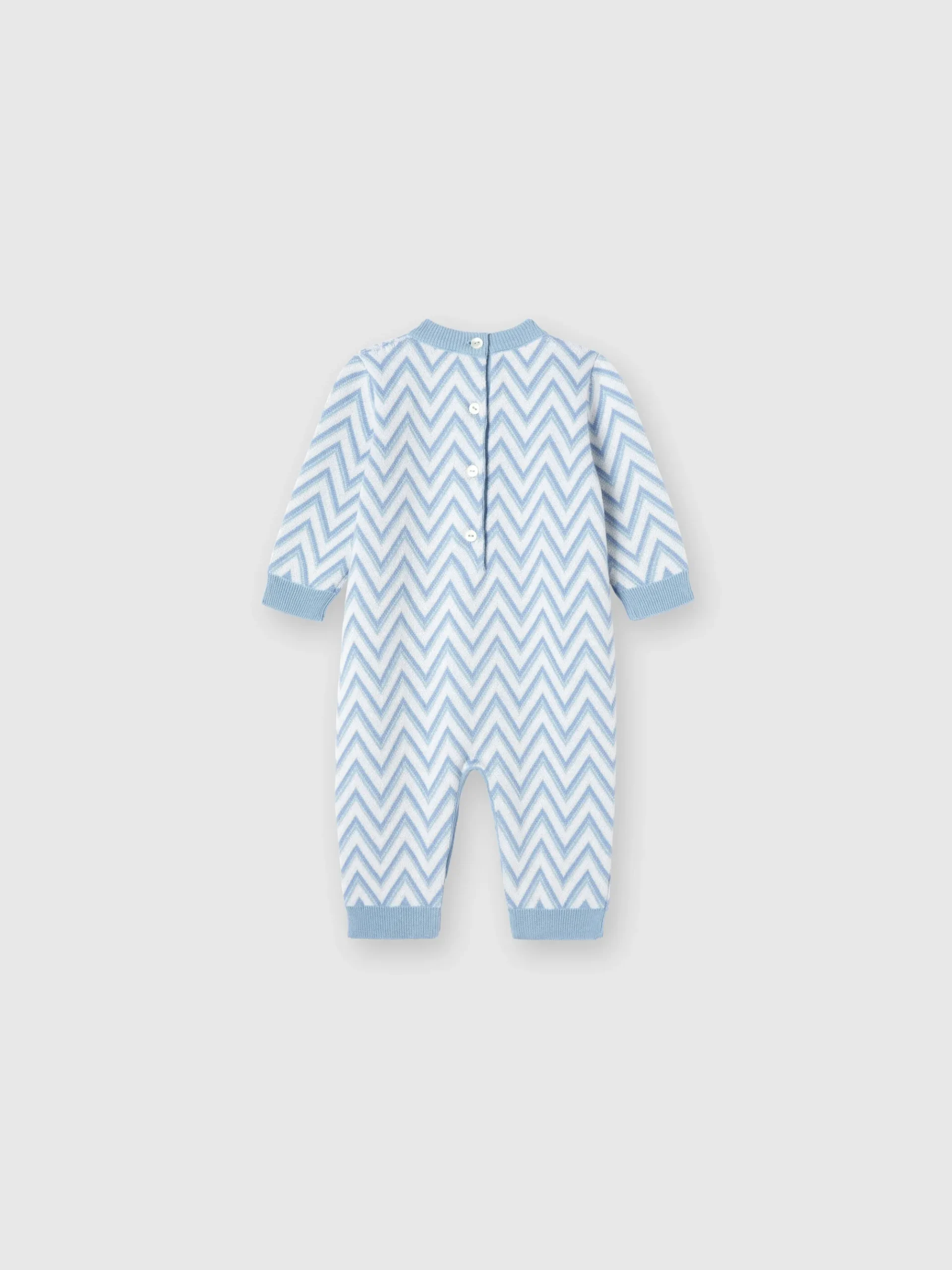 Tutina in cotone e cachemire zig zag