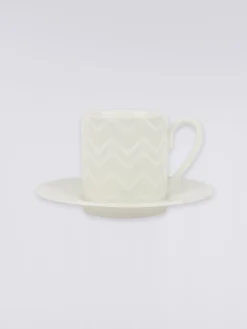 Zigzag White Tazza Caffe Set 2 Pz C/Piattino