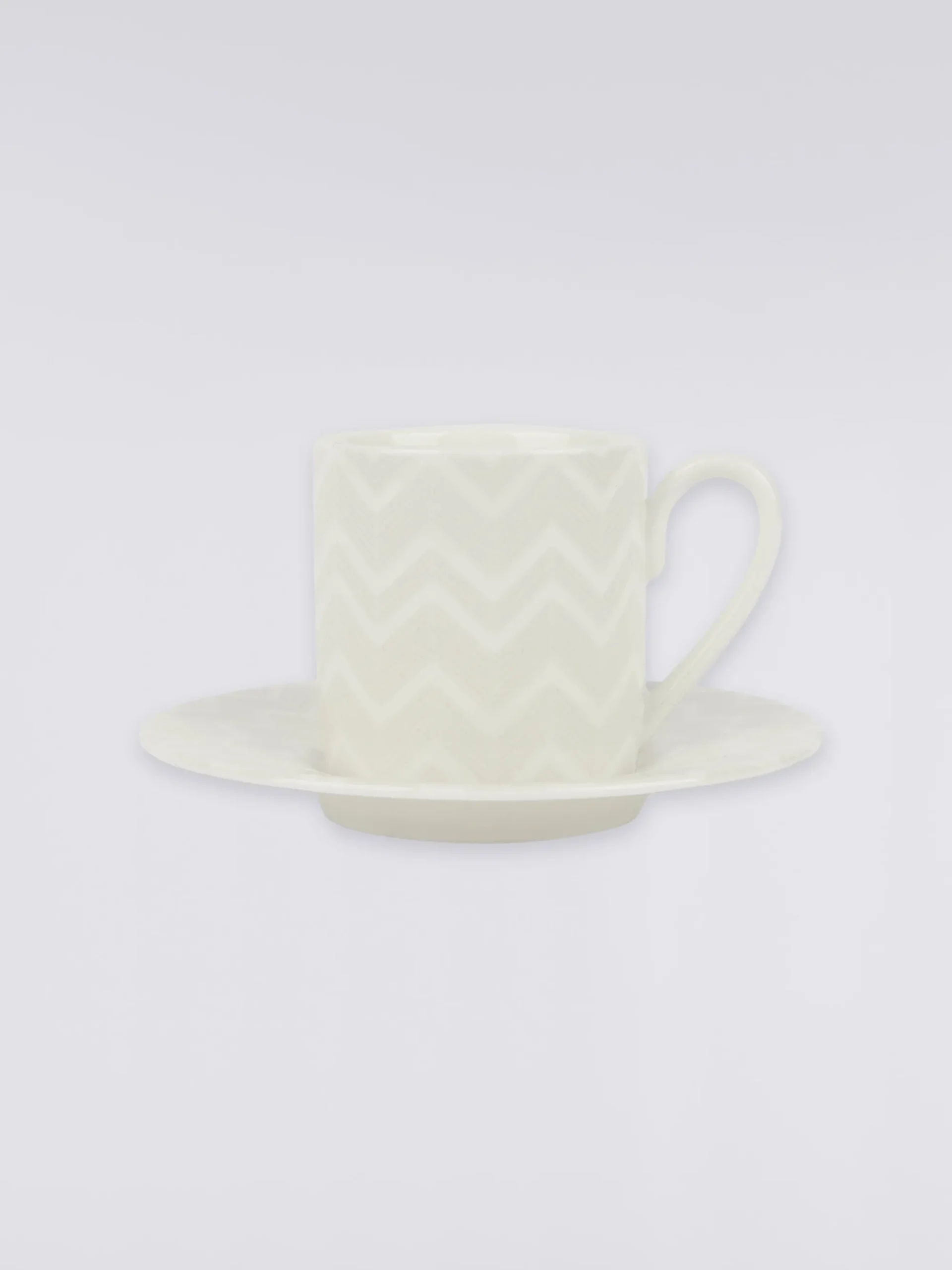 Zigzag White Tazza Caffe Set 2 Pz C/Piattino