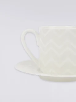Zigzag White Tazza Caffe Set 2 Pz C/Piattino