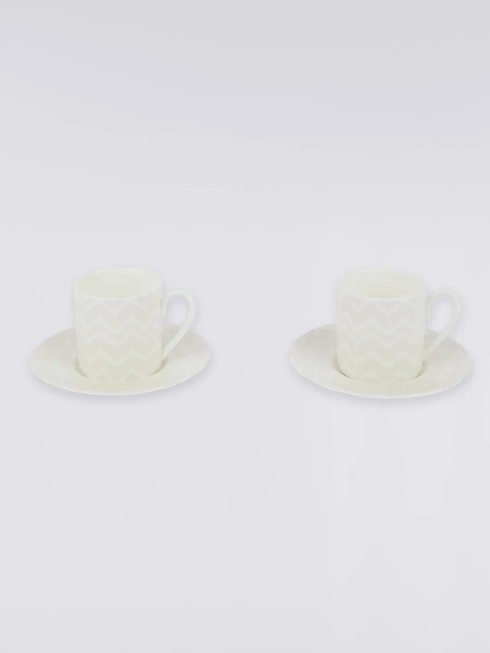 Zigzag White Tazza Caffe Set 2 Pz C/Piattino